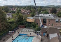 High times as sauna lifted into Petersfield Lido