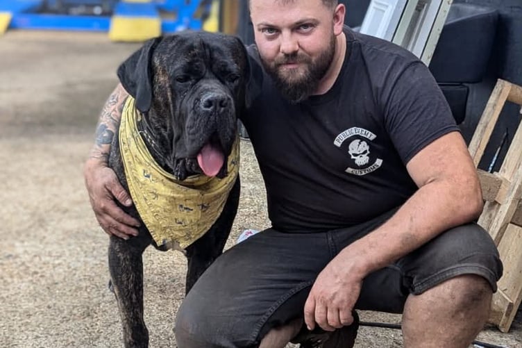 Dom and his rescue dog Charlie