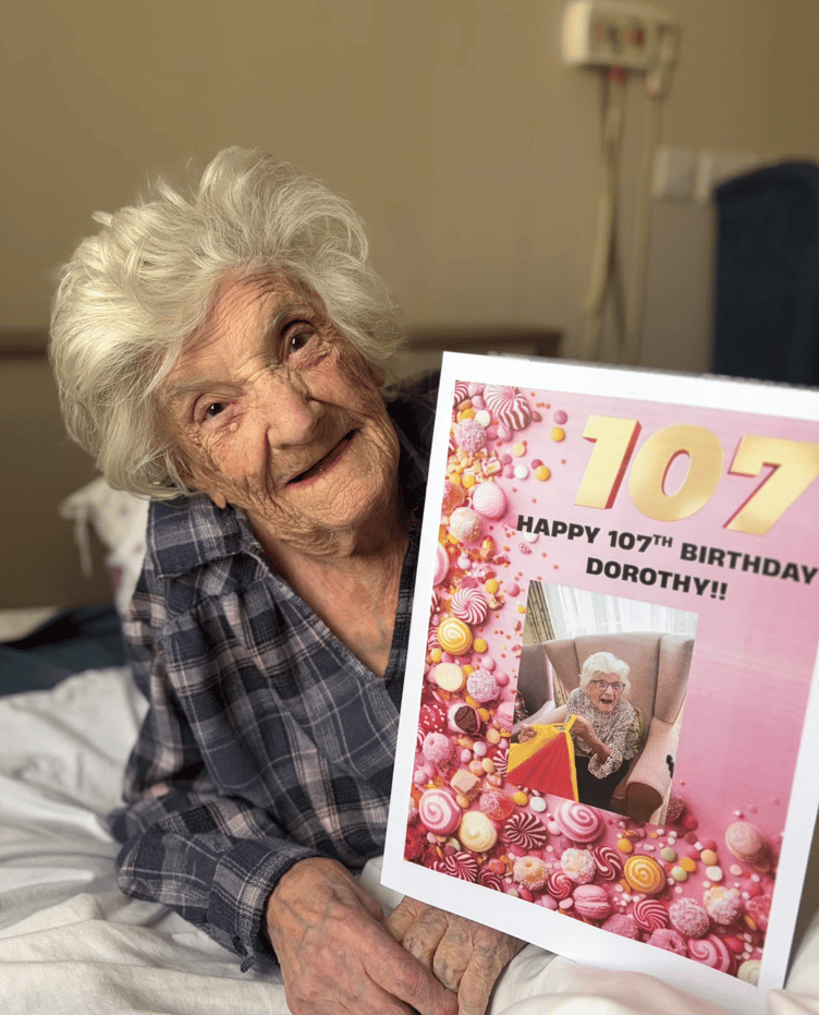 Dorothy Creighton celebrates her 107th birthday.