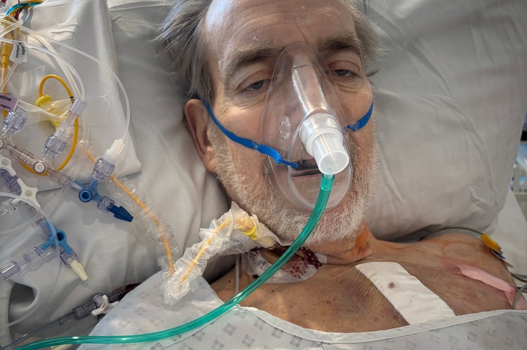 Mike Stamp of Farnham during his heart illness.