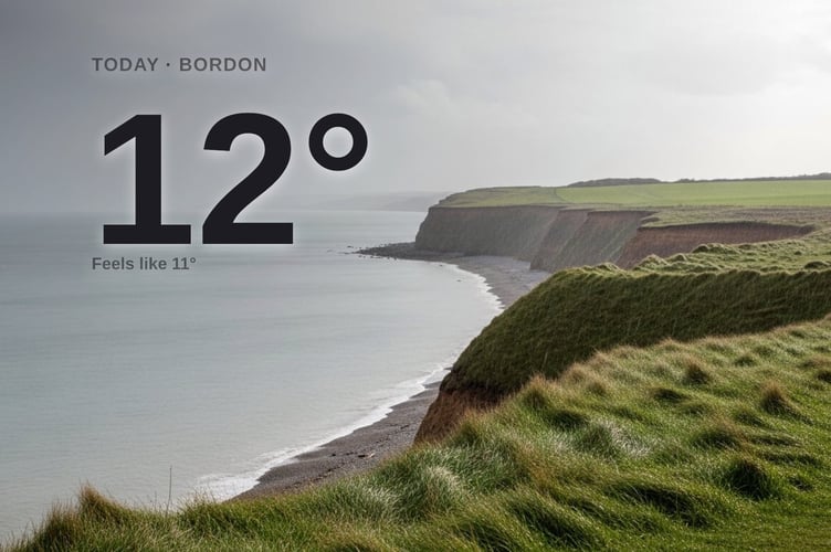 Bordon weather: rainy Tuesday with rain expected and a high of around 11°C