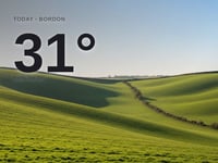 Bordon: sunny day, high of 31°C