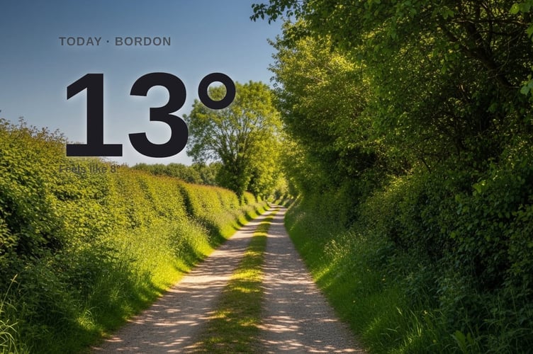 Bordon weather: sunny Sunday with little chance of rain and a high of 13°C