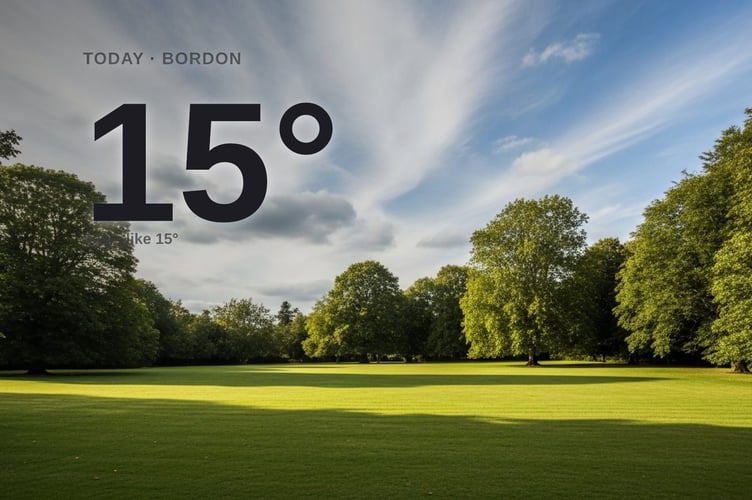 Bordon weather: partly cloudy Thursday with little chance of rain and a high of 15°C